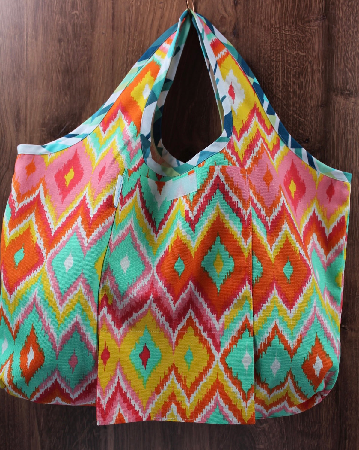 Summer Ikat Folding Shopping Tote