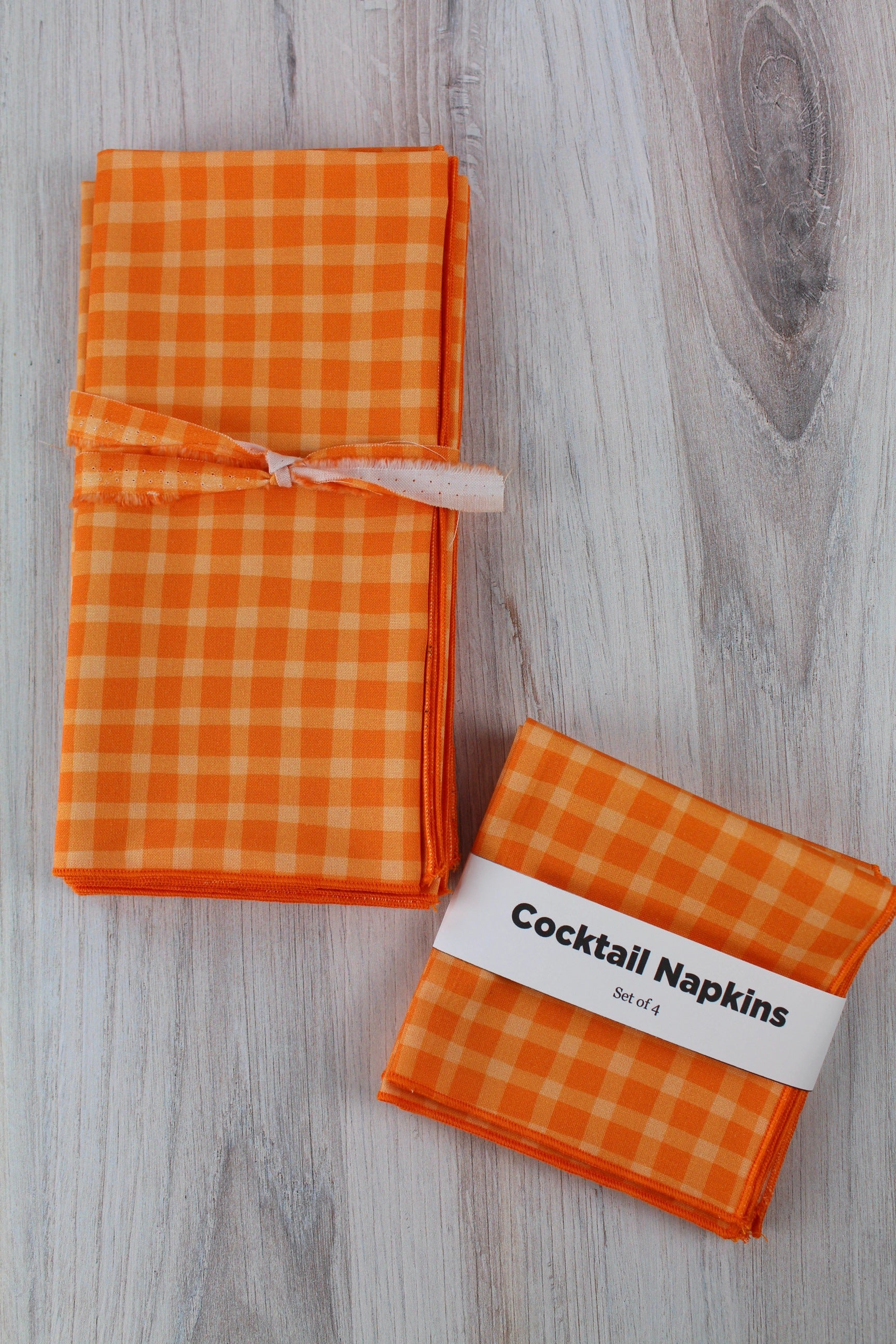 Tangerine Plaid Napkins