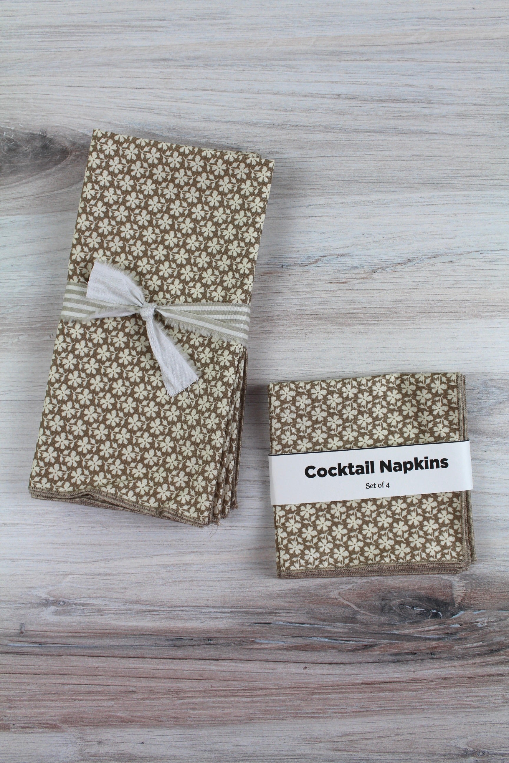 Taupe Floral Napkins