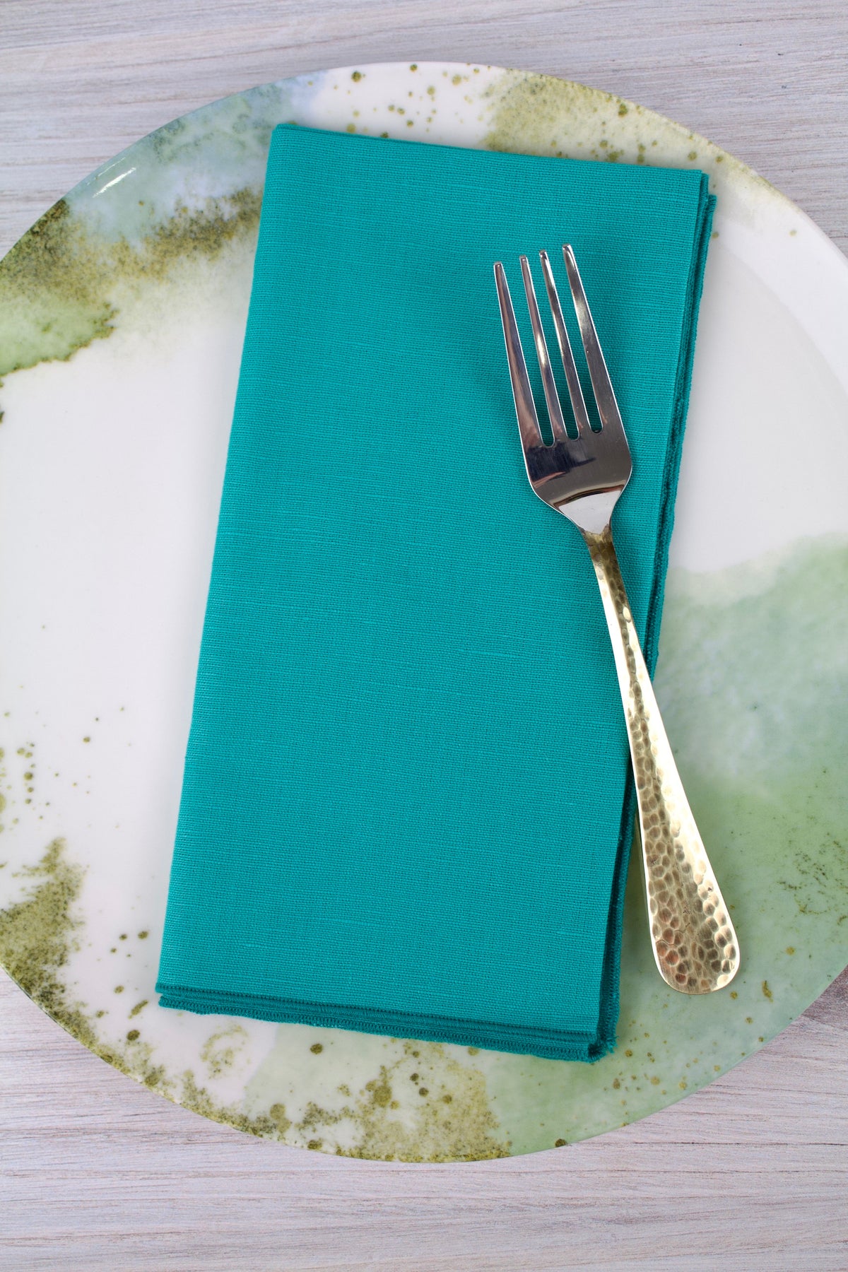 Turquoise Linen Napkins — The Blue Peony