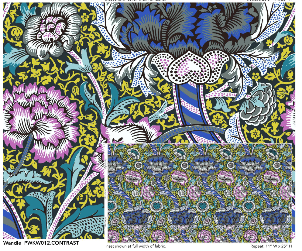 Wandle / Contrast by Kaffe Fassett x William Morris & Co.