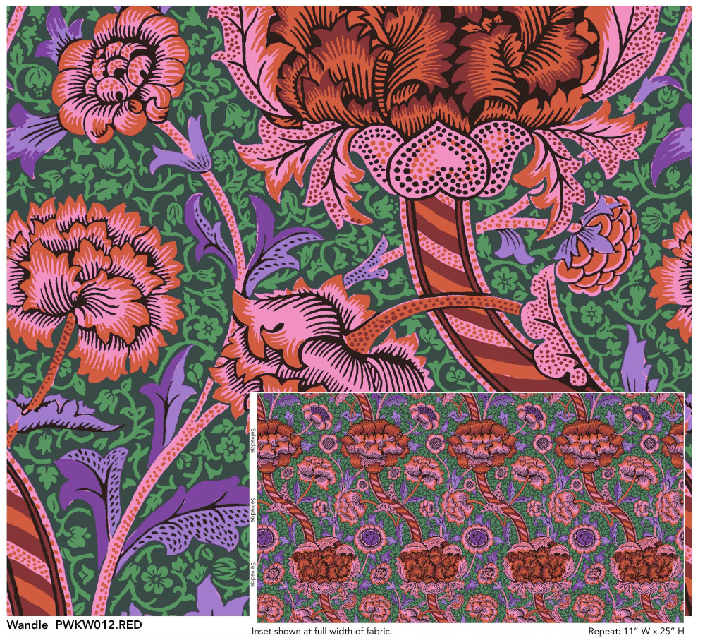 Wandle / Red by Kaffe Fassett x William Morris & Co.