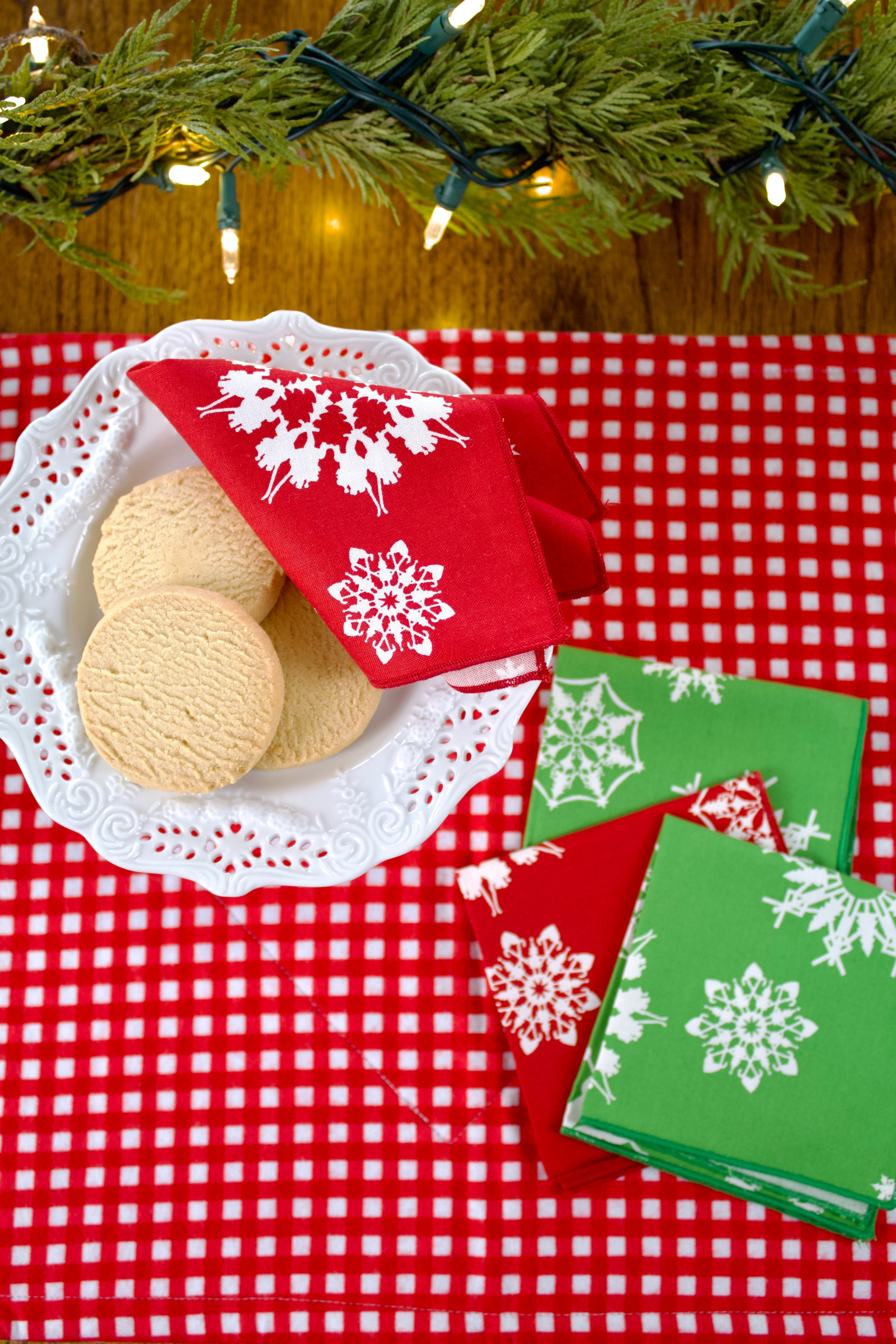 Folksy Flakes Christmas Napkins