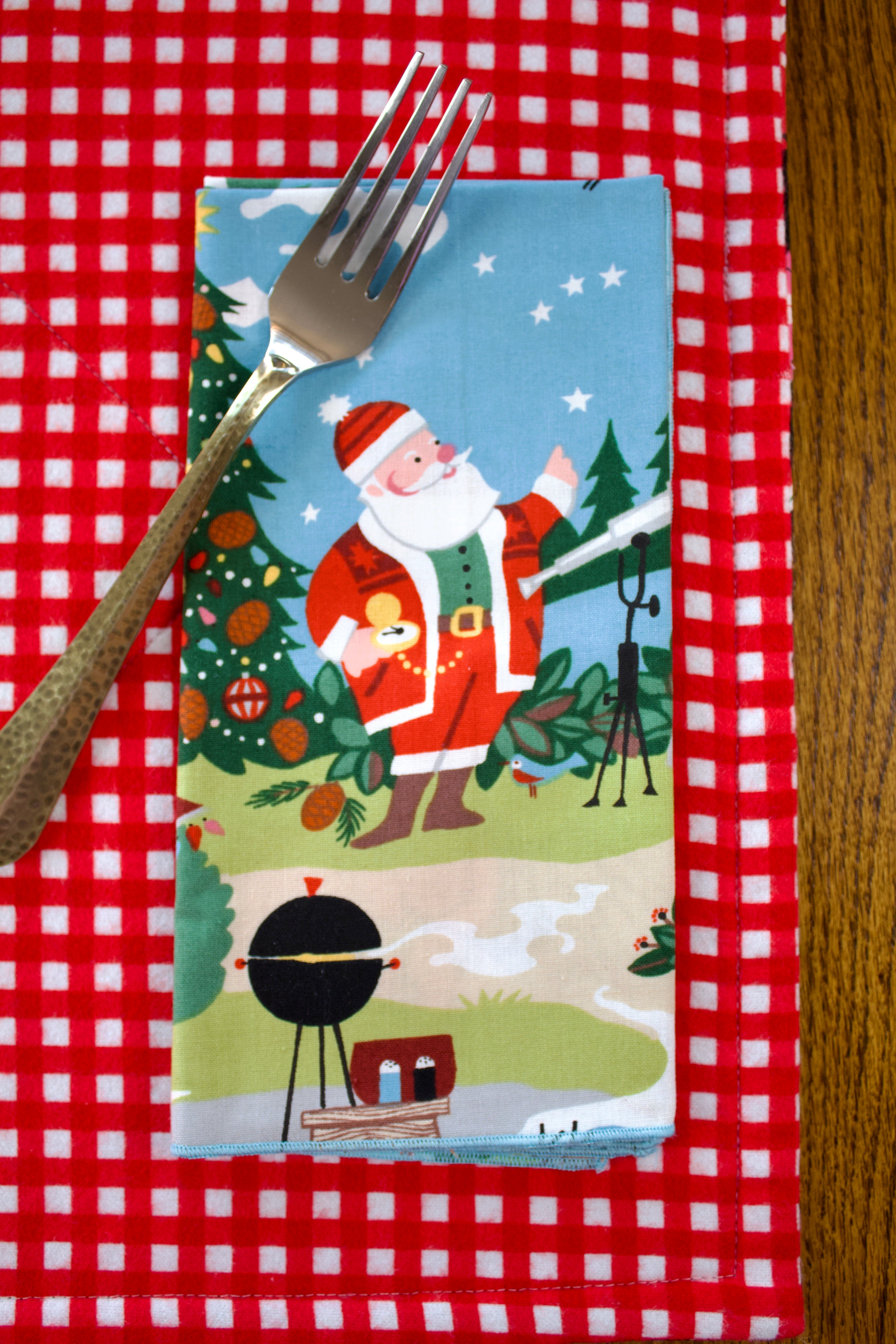 Camping Santa Napkins