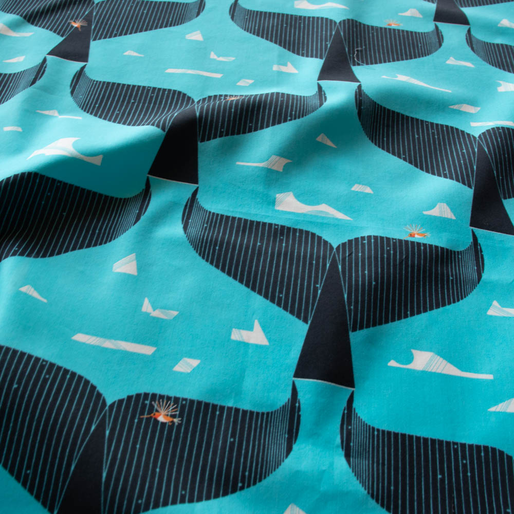 Whale of A Tail Organic Poplin by Birch Fabrics