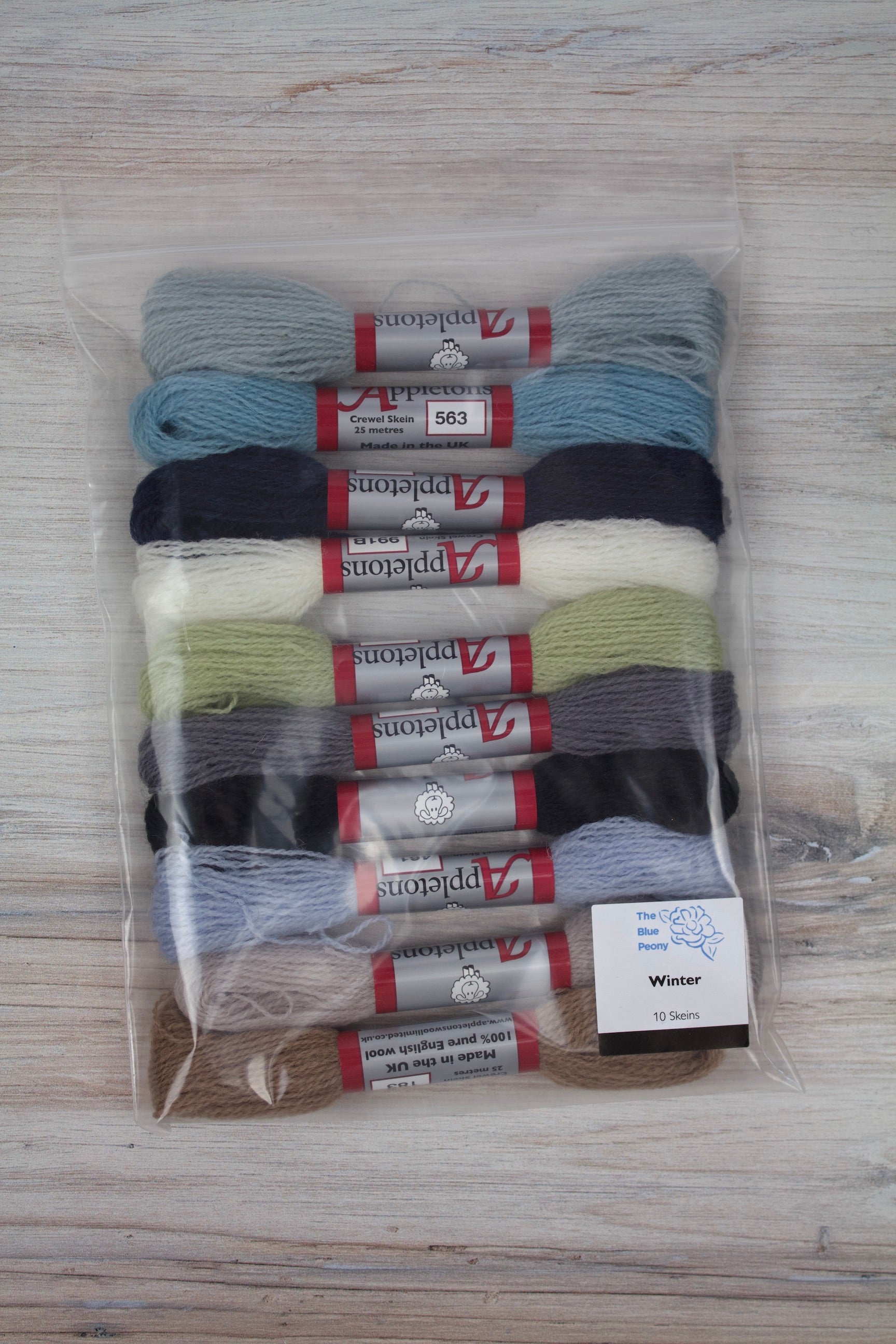 Winter - 10 Skein Color Range of Appletons Crewel Wool