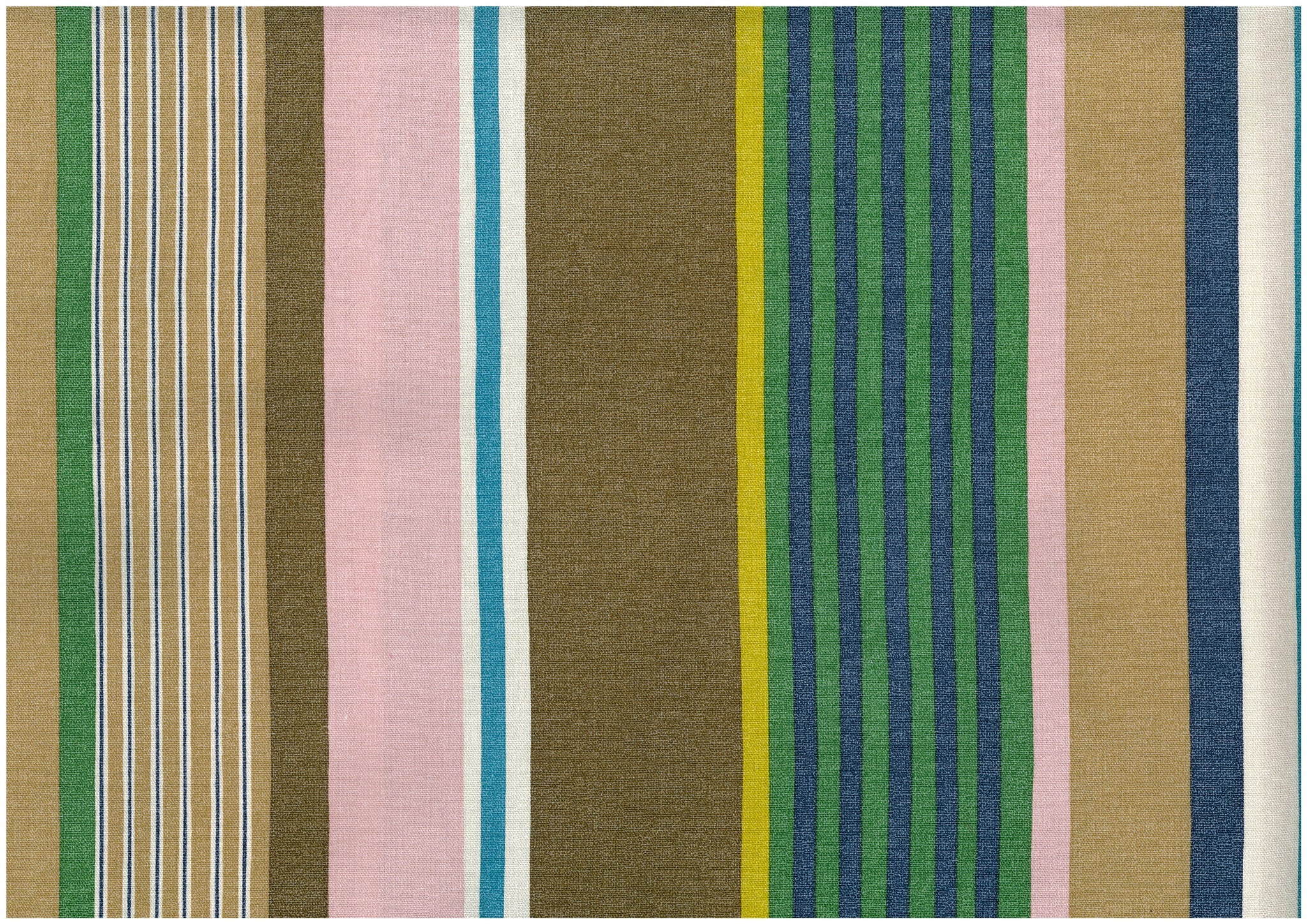 Dynamic Stripes Oxford Canvas in Green Multi