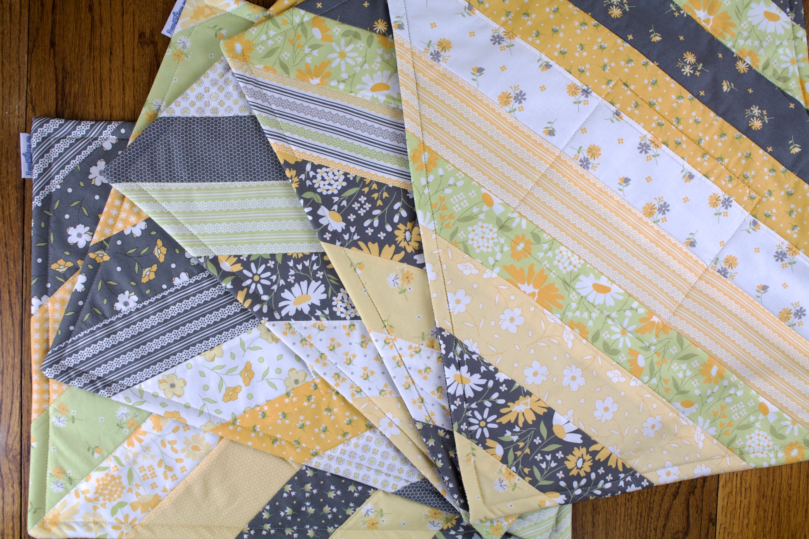 Yellow and Grey Striped Placemat