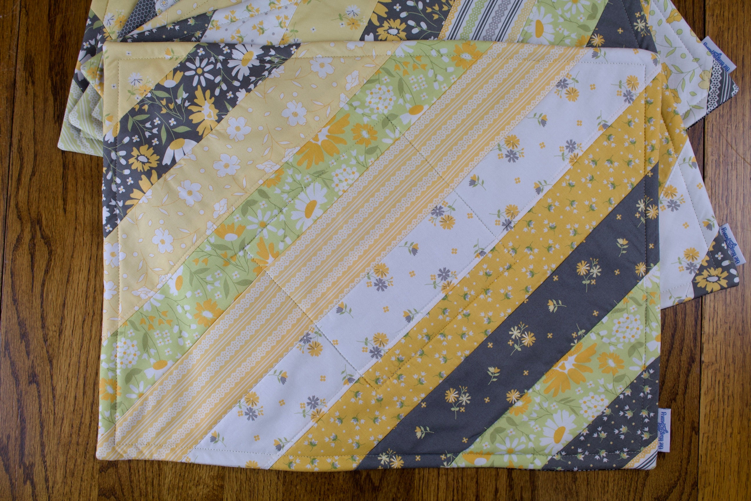 Yellow and Grey Striped Placemat