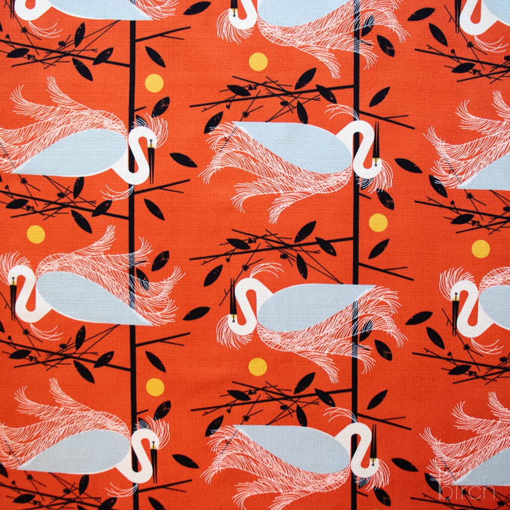 Snowy Egret Barkcloth