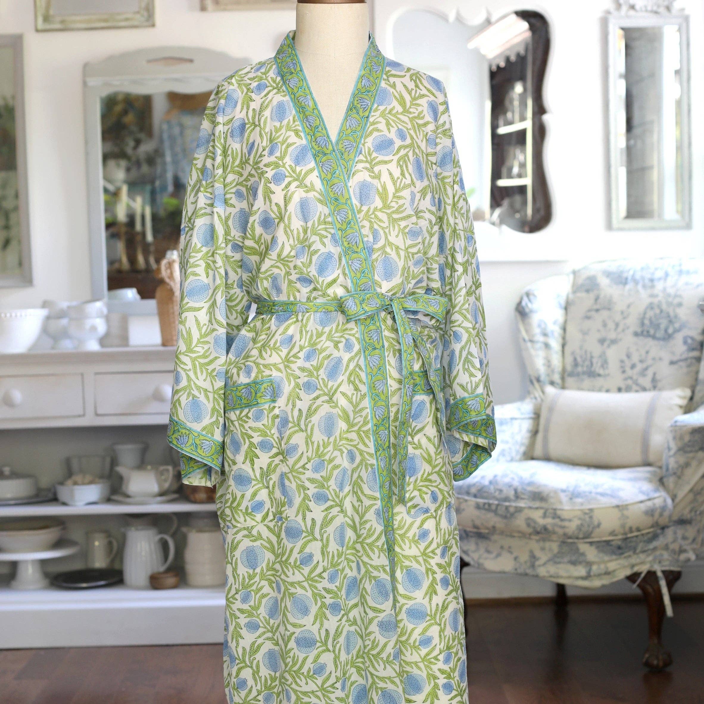 Kimono Robe, Pomegranate Blue