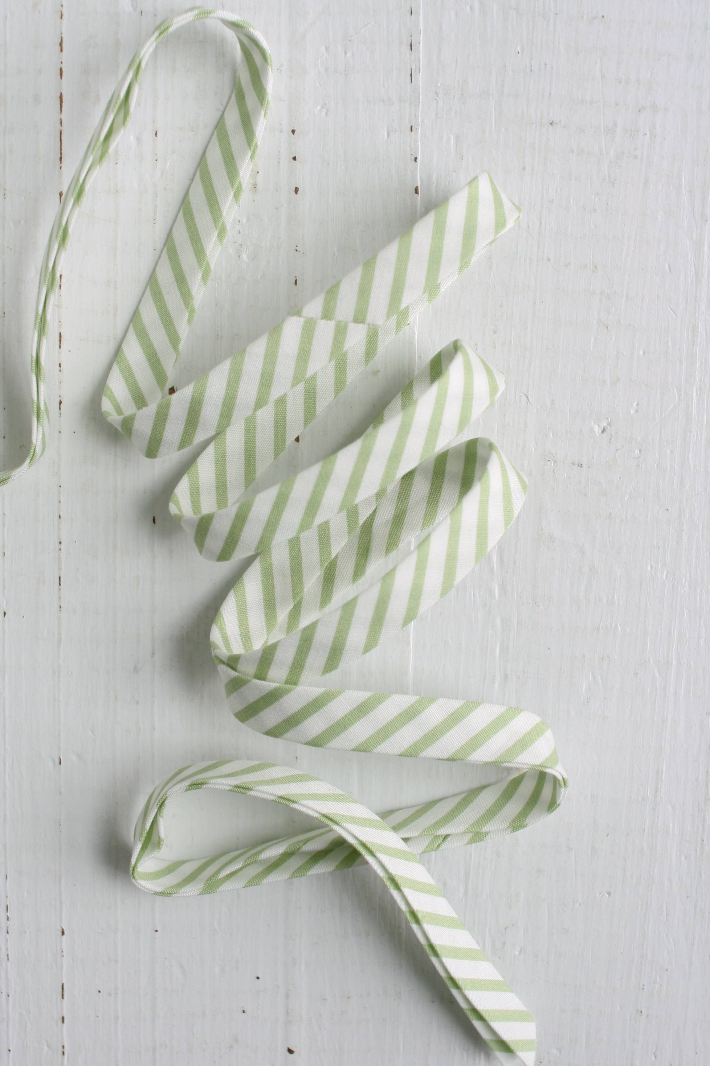 1/2" Double Fold Bias Binding-Sage Green Stripe