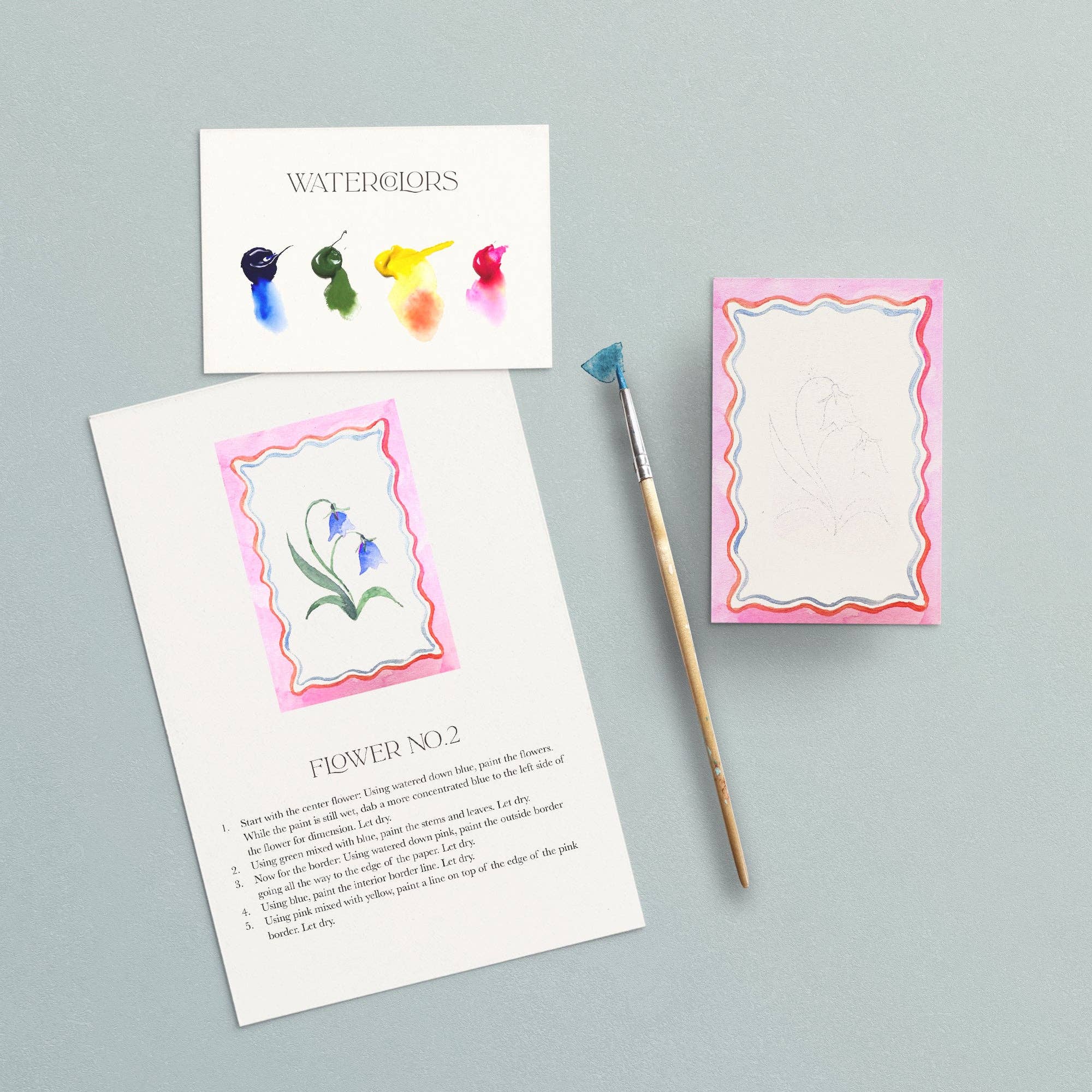 Mini Watercolor Painting Kit: Flowers