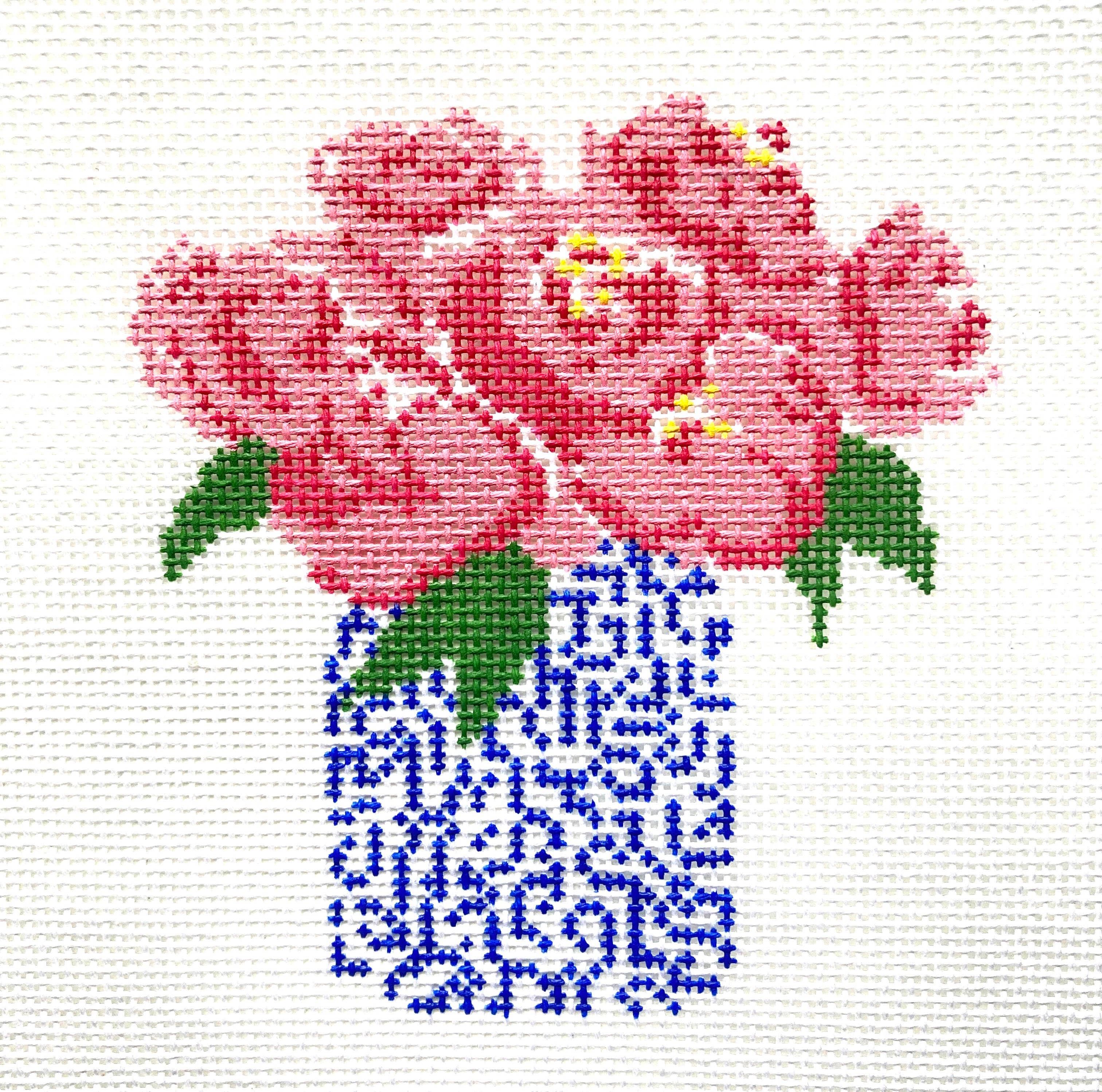 Pink Peonies Needlepoint Canvas