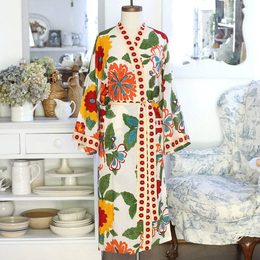 Kimono robe, Flower Power