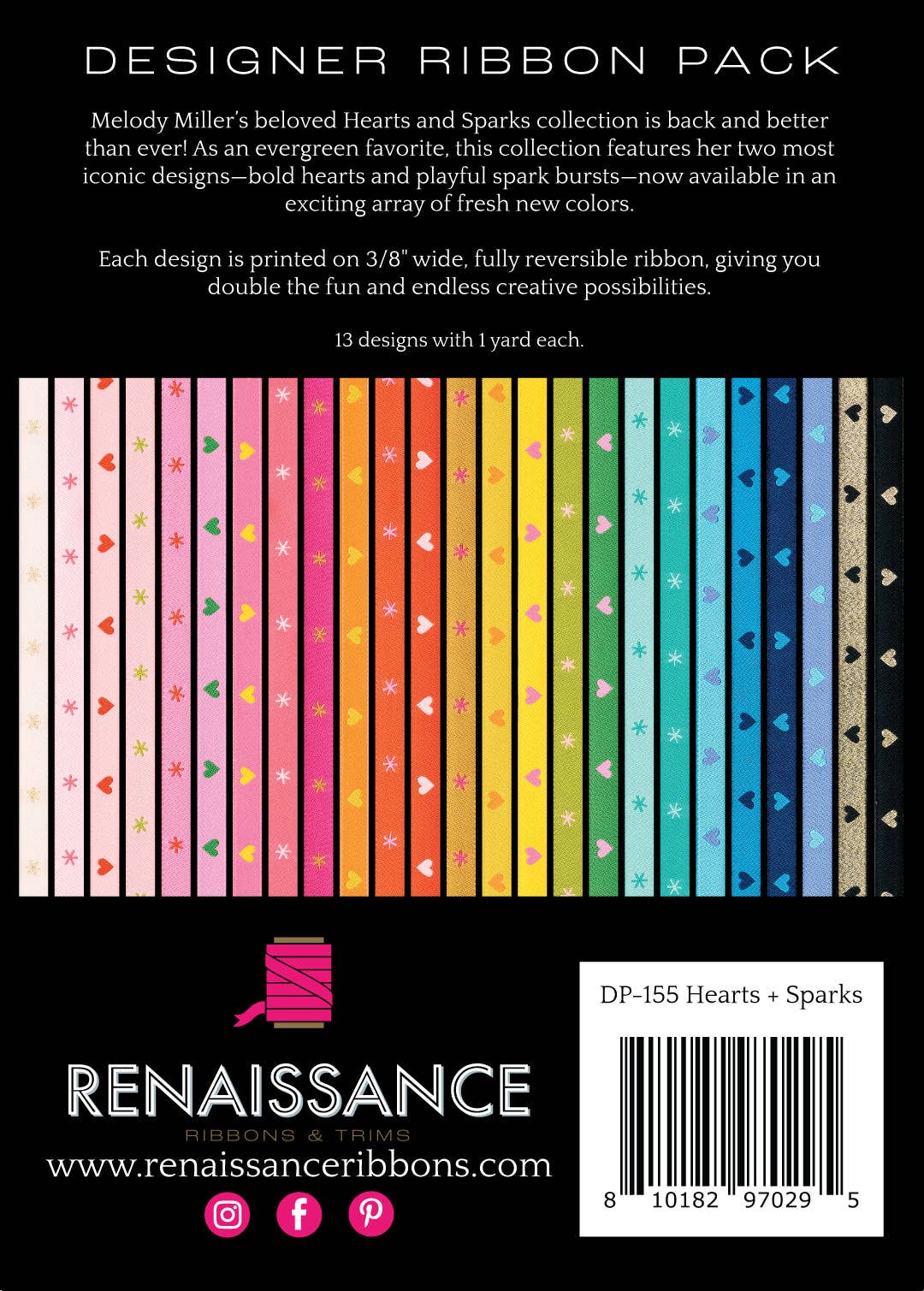 Hearts and Sparks Designer Ribbon Pack by Melody Miller
