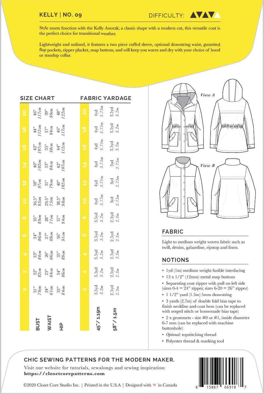 Kelly Anorak Jacket Sewing Pattern
