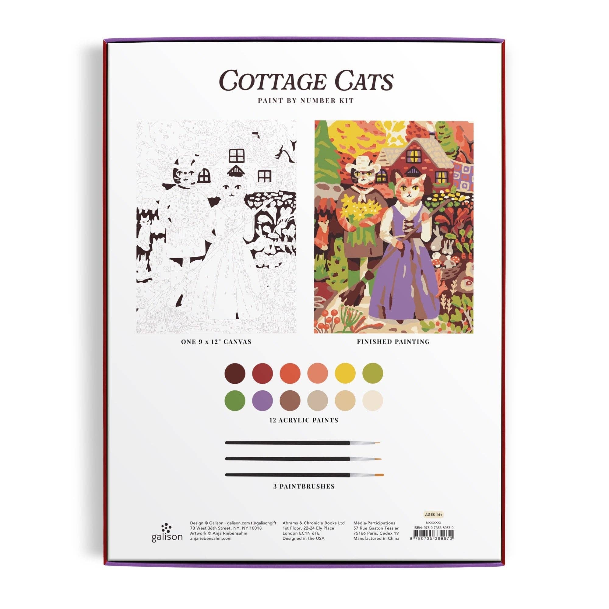 Cottage Cats Paint by Number Kit