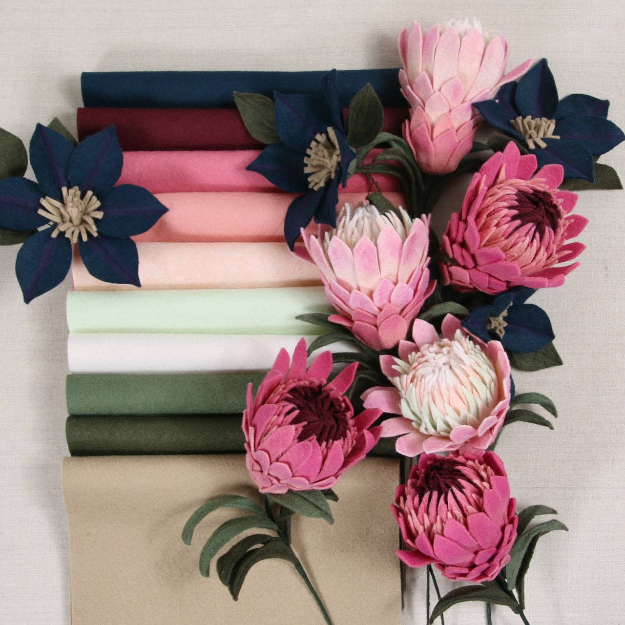 Wool Felt Sheets, Protea