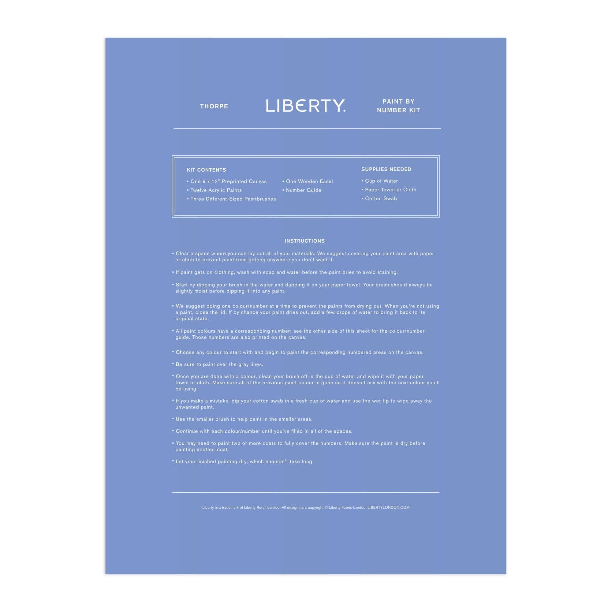 Liberty Paint by Number Kit Thorpe