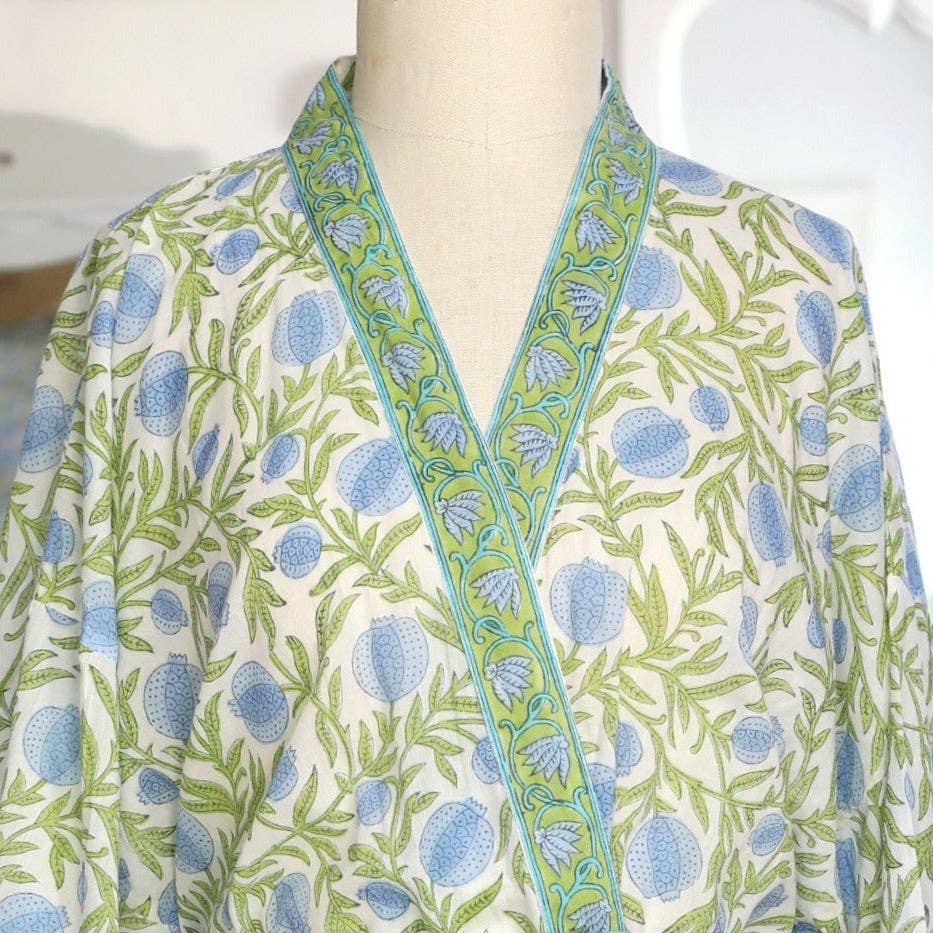 Kimono Robe, Pomegranate Blue