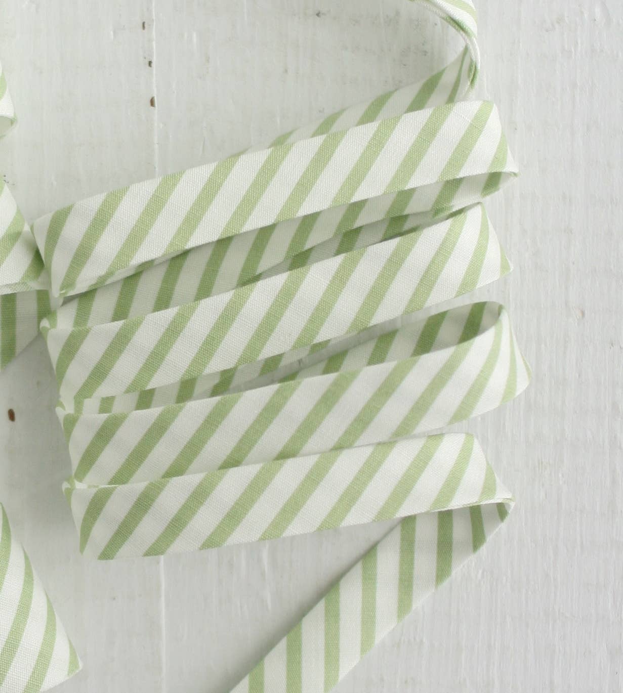 1/2" Double Fold Bias Binding-Sage Green Stripe