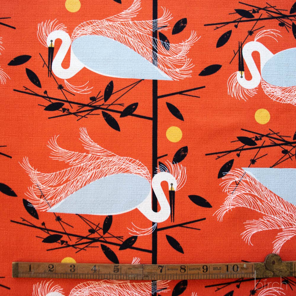 Snowy Egret Barkcloth