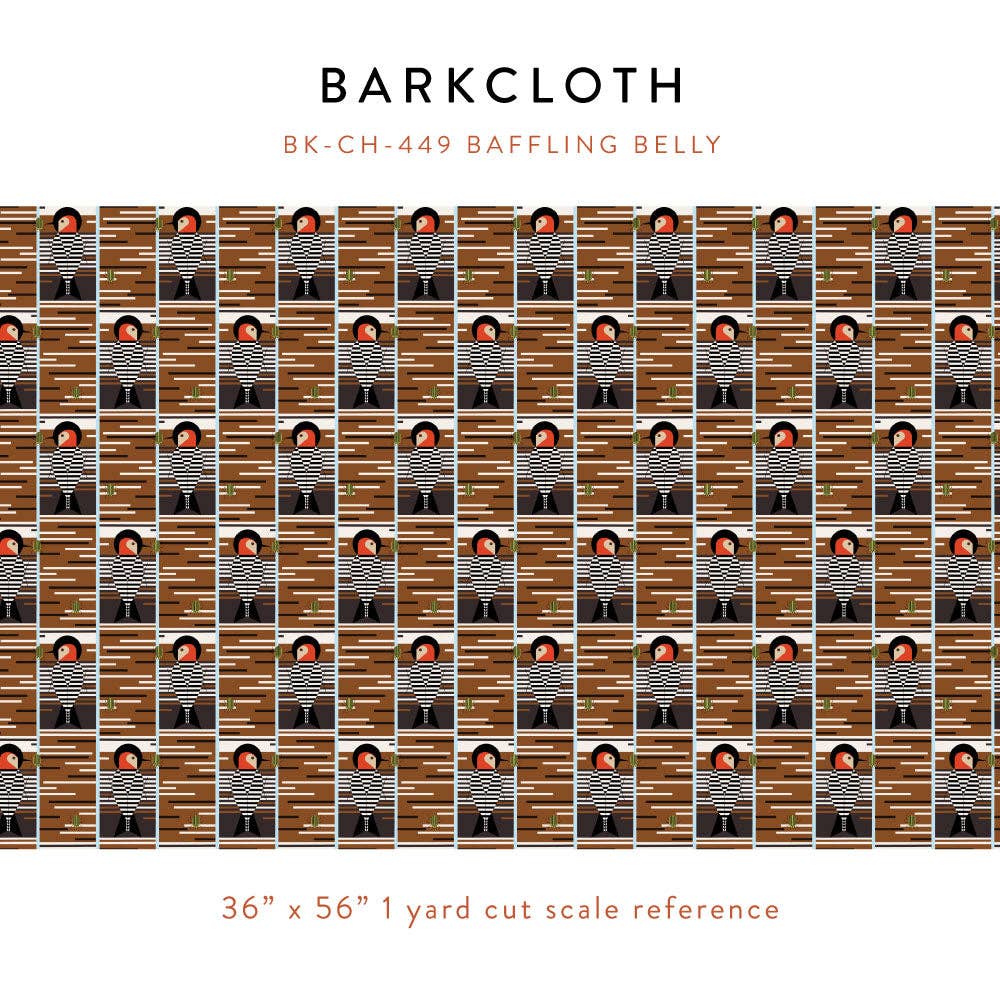 Baffling Belly Barkcloth