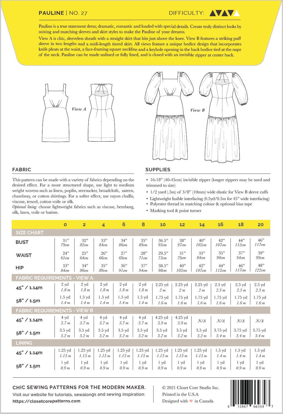 Pauline Dress Sewing Pattern