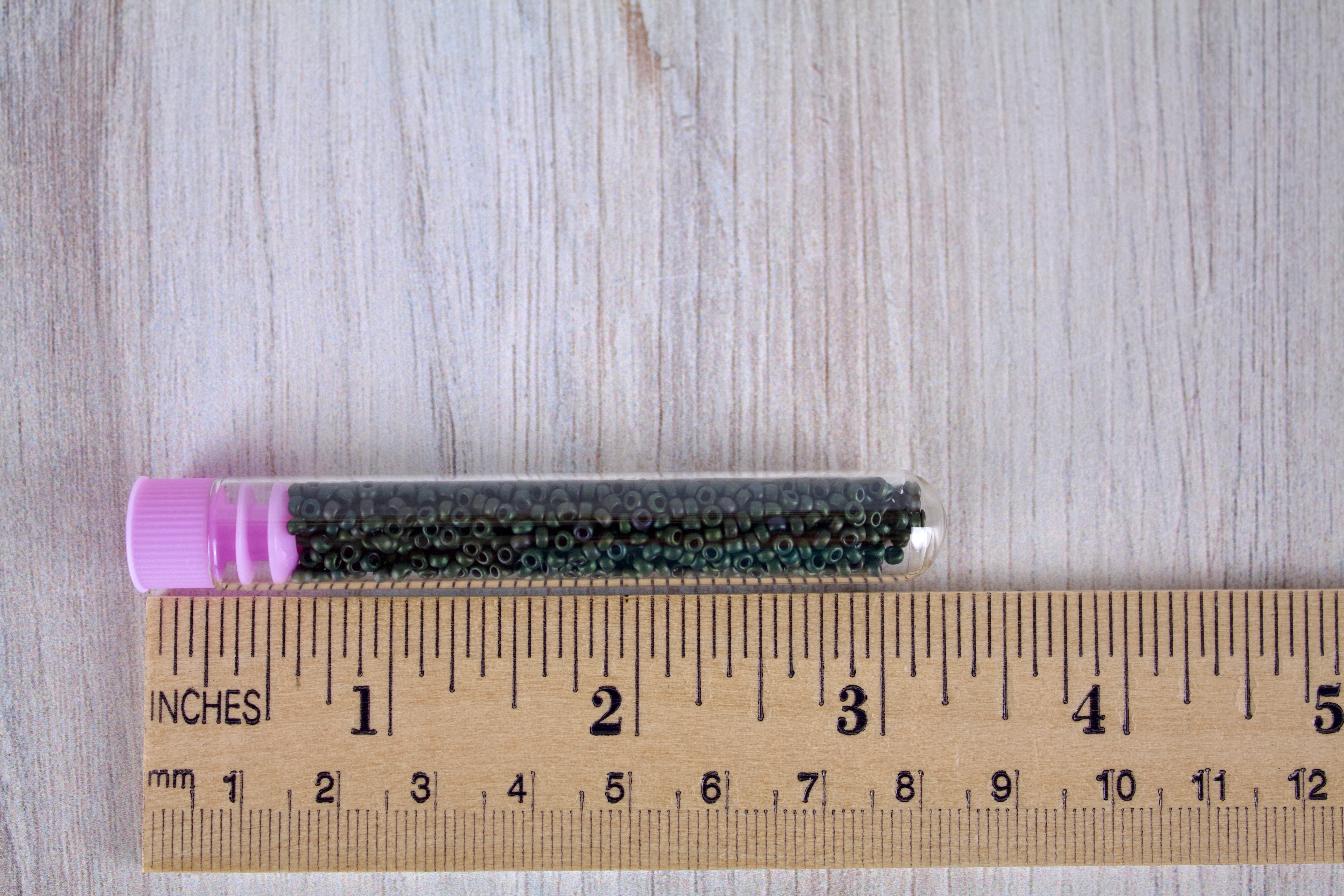 Matte Metallic Green Iris Miyuki Seed Beads size 11