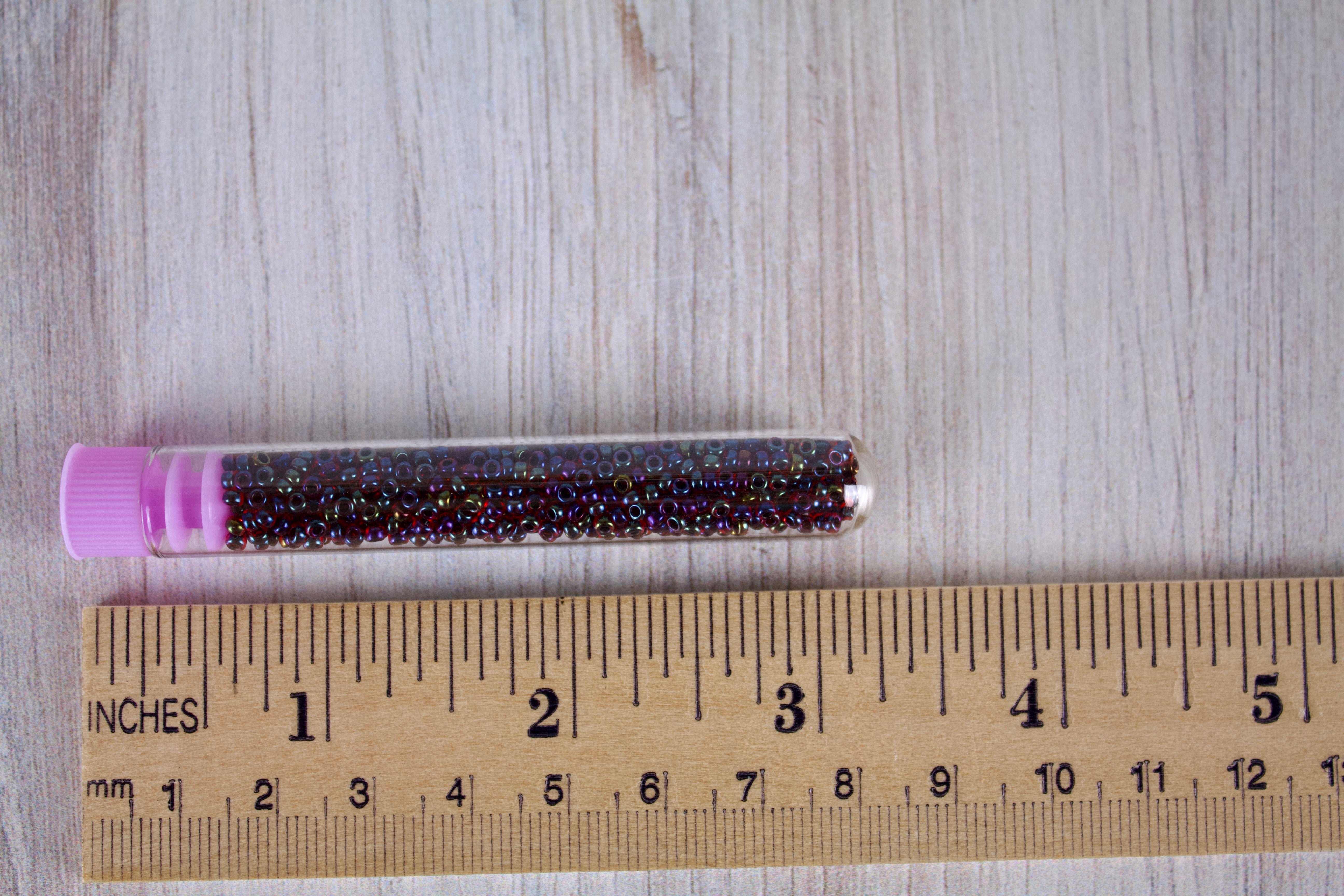 Semi-Frosted Garnet Lined Ruby Miyuki Seed Beads size 11