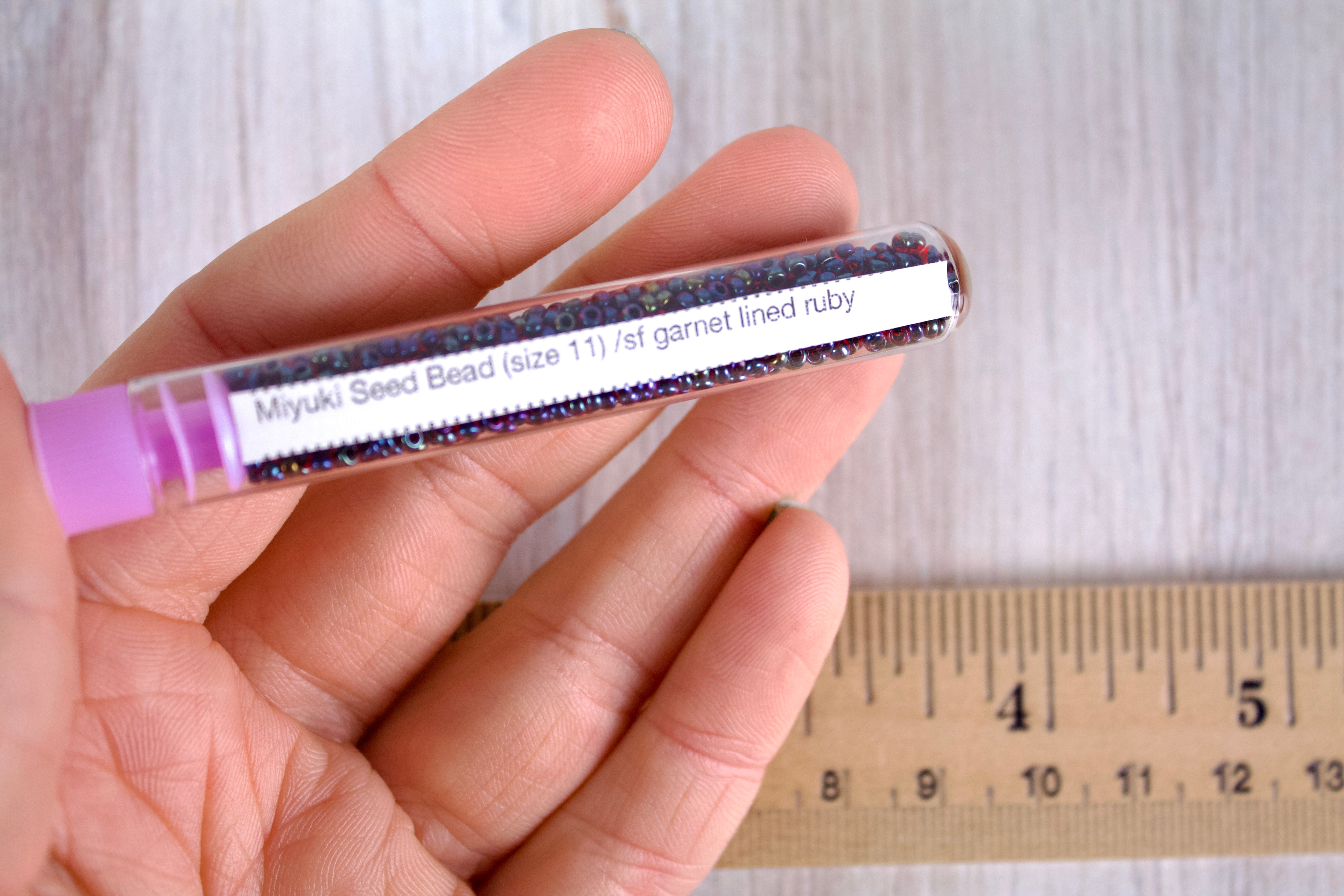 Semi-Frosted Garnet Lined Ruby Miyuki Seed Beads size 11