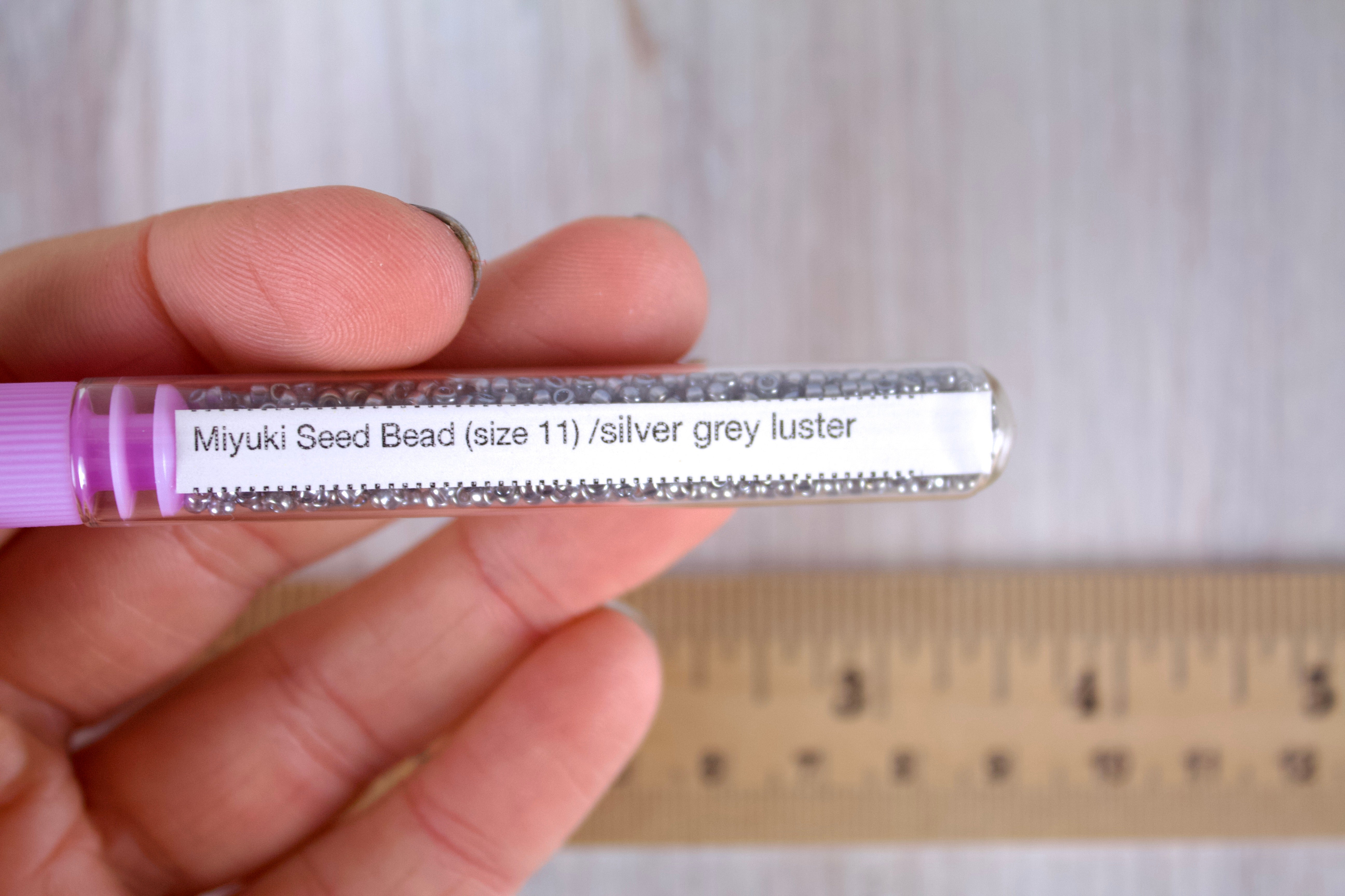 Silver Grey Luster Miyuki Seed Beads size 11