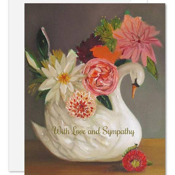 Love and Sympathy Swan Card-Janet Hill Studio-Art_Art Print,Category_Card,Theme_Sympathy