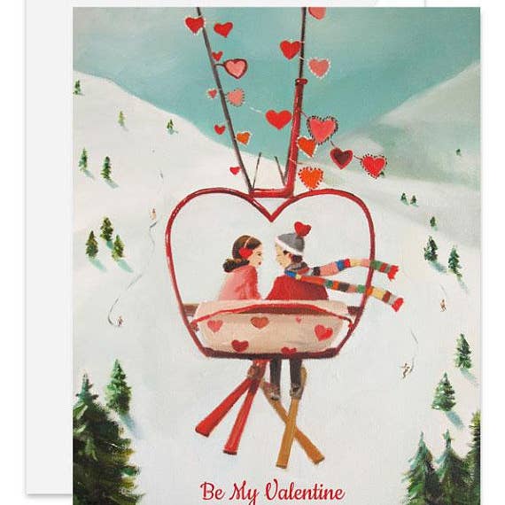 Ski Lover's Valentine Card-Janet Hill Studio-Category_Card,Theme_Love,Theme_Marriage