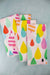April Showers Napkins - (Set of 4)-The Blue Peony-Category_Napkins,Category_Table Linens,Color_Aqua,Color_Orange,Color_Pink,Color_White,Color_Yellow,Department_Kitchen,Material_Cotton,Theme_Spring
