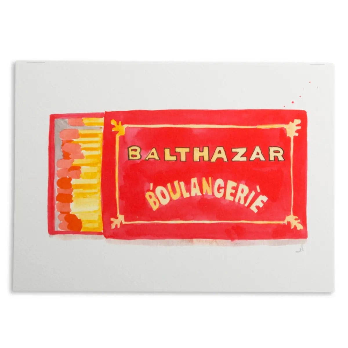 Balthazar Watercolor Matchbox Print