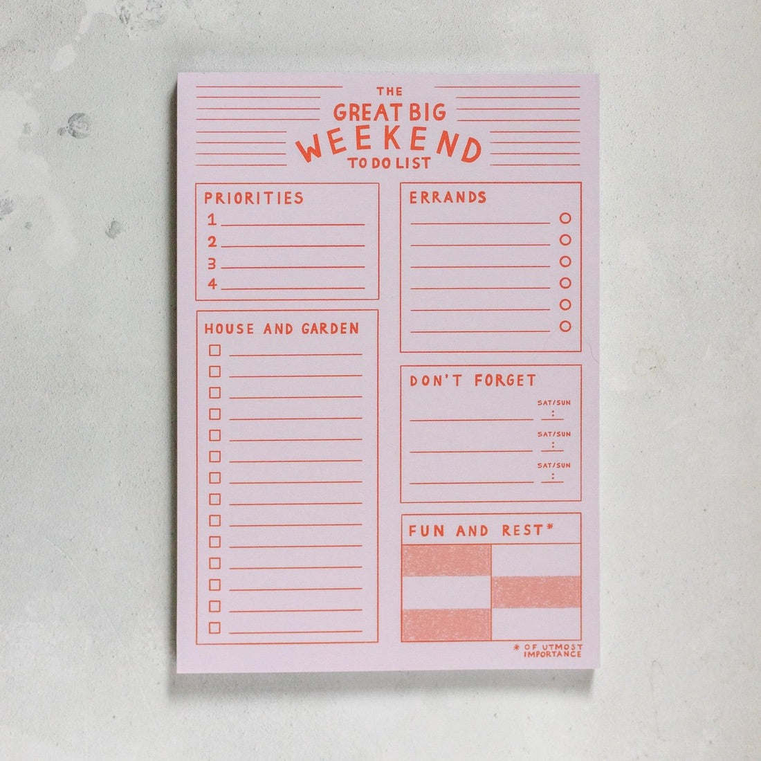 The Great Big Weekend To Do List A5 Notepad