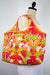 Birds of Paradise Folding Shopping Tote-The Blue Peony-Animal_Bird,Category_Foldable Bag,Color_Orange,Color_Pink,Department_Personal Accessory,Pattern_Floral,Theme_Tropical