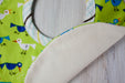 Bitsy the Bird Bib-The Blue Peony-Animal_Bird,Category_Bib,Color_Blue,Color_Lime Green,Department_Organic Baby,Material_Organic Cotton,Pattern_Ed Emberley's Animals,Theme_Animal