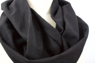 Black Wool Infinity Scarf-The Blue Peony-Category_Infinity Scarf,Color_Black,Department_Personal Accessory,Material_Wool