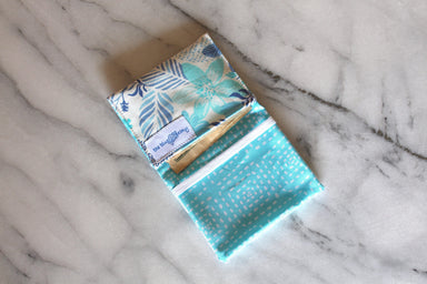 Bloom Mini Wallet - Dream-The Blue Peony-Category_Mini Wallet,Color_Aqua,Department_Personal Accessory,Pattern_Floral