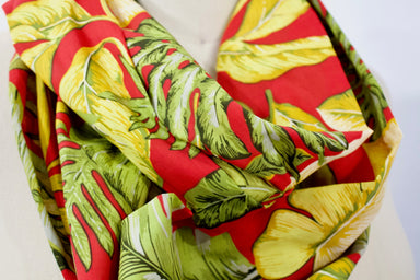 Botanica Infinity Scarf-The Blue Peony-Category_Infinity Scarf,Color_Lime Green,Color_Red,Color_Yellow,Department_Personal Accessory,Material_Cotton,Pattern_Floral
