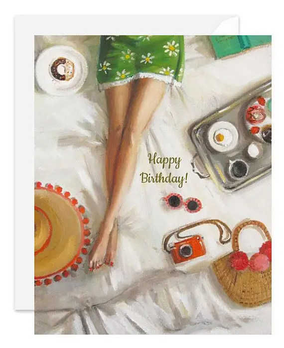 Breakfast in Bed Birthday Card