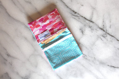 Brushstroke Mini Wallet - Blush-The Blue Peony-Category_Mini Wallet,Color_Pink,Color_Raspberry,Department_Personal Accessory,Pattern_Graphic