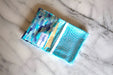 Brushstroke Mini Wallet - Pool-The Blue Peony-Category_Mini Wallet,Color_Aqua,Color_Blue,Color_Teal,Department_Personal Accessory,Pattern_Graphic