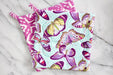 Butterfly Flutter Potholder-The Blue Peony-Animal_Butterfly,Category_Pot Holder,Color_Aqua,Color_Purple,Department_Kitchen,Size_Traditional (Square),Theme_Animal,Theme_Spring