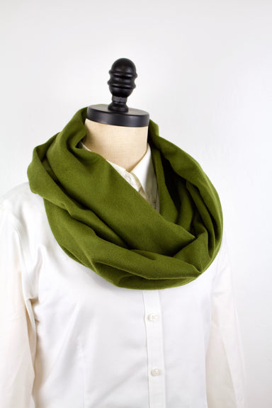 Cashmere Infinity Scarf - Spinach-The Blue Peony-Category_Infinity Scarf,Color_Green,Department_Personal Accessory,Material_Cashmere