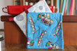 Charlie Brown Potholder-The Blue Peony-Category_Pot Holder,Color_Blue,Color_Red,Department_Kitchen,Size_Traditional (Square)