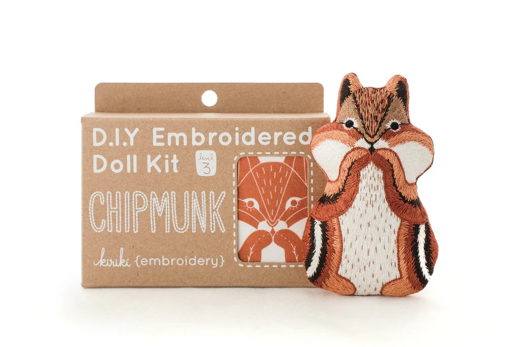 Chipmunk Embroidered Doll Kit